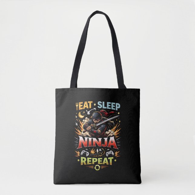 Tote Bag Boucle de vie de ninja (Devant)