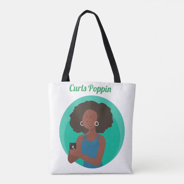 Tote Bag Boucles de cheveux naturelles Afro (Dos)