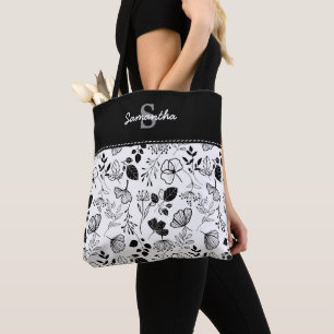 Tote Bag Boucles noires encres personnalisées