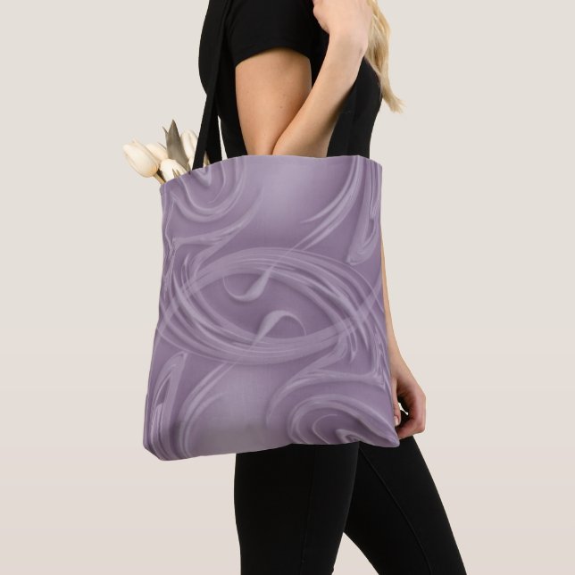 Tote Bag Boucles réutilisables Eco Green Purple Shadows (De près)