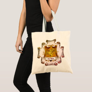 Tote Bag Bouclier de Dragons Blason de Famille Nom de Fami