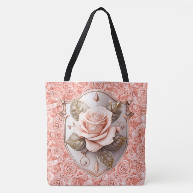 Tote Bag Bouclier de foi sur les roses roses roses Grand Fo (Devant)