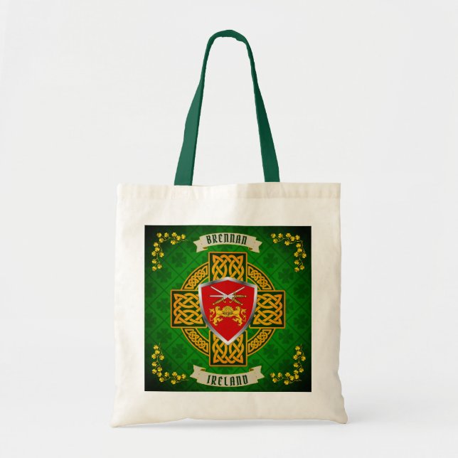Tote Bag Bouclier irlandais de Brennan & Croix celtique per (Devant)