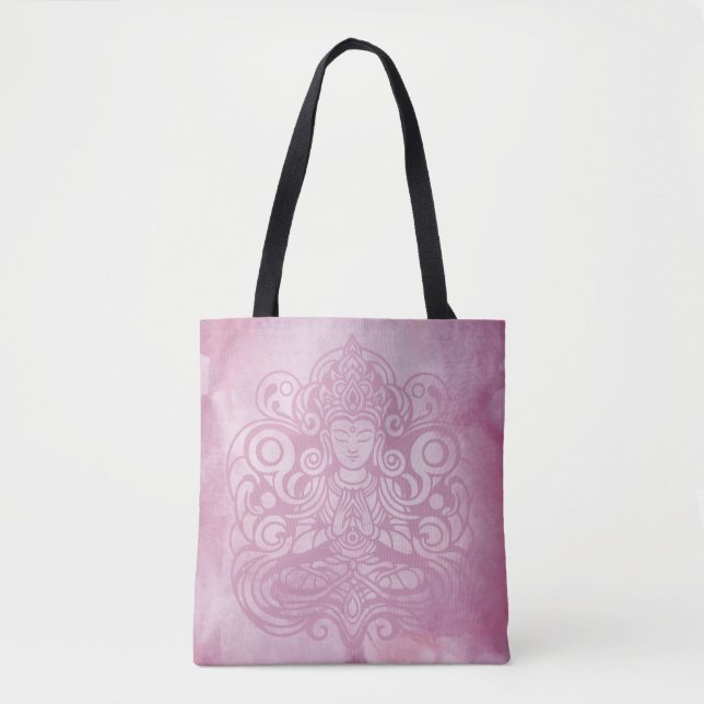 Tote Bag Bouddha rose paix (Devant)