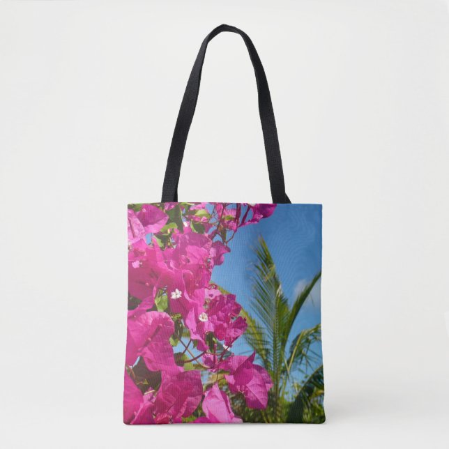 Tote Bag Bougainvilliers et palmiers paysage tropical (Devant)