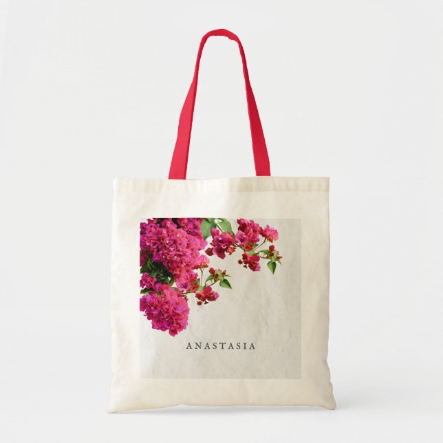 Tote Bag Bougainvilliers Floral Méditerranée Grecque   (Devant)