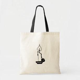 Tote Bag Bougie Élégante Noir Et Blanc En Feu De Style Vint