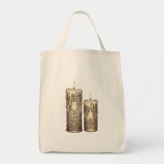 Tote Bag Bougies gothiques vintage ornées