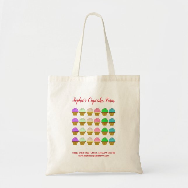 Tote Bag Boulangerie Cupcake Business Baker Personnalisé (Devant)