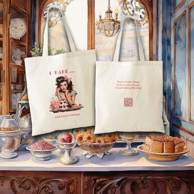 Tote Bag Boulangerie Pin-up Girl Gâteaux et pâtisseries (Créateur téléchargé)