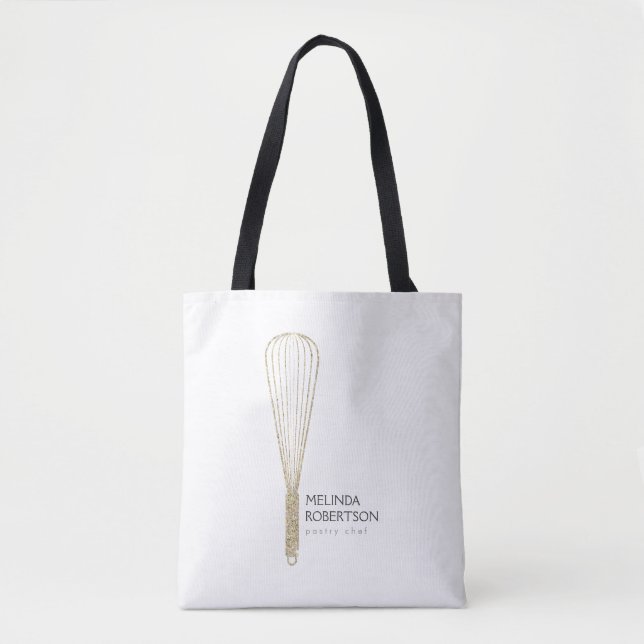 Tote Bag Boulangerie Whisk Parties scintillant d'or (Devant)