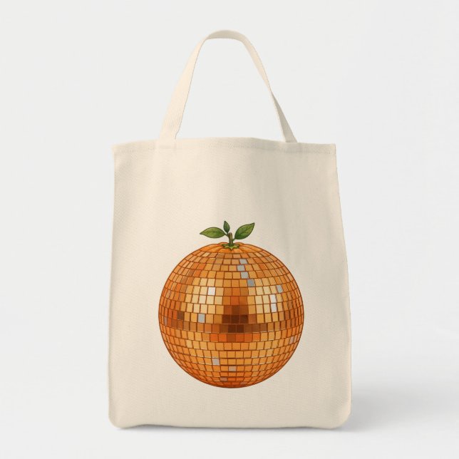 Tote Bag Boule de disco orange (Devant)