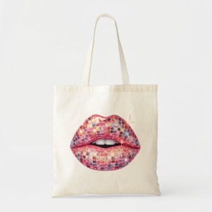 Tote Bag Boule de disco rose