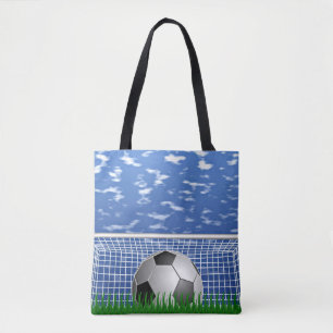 Tote Bag Boule de football dans le net, design populaire,