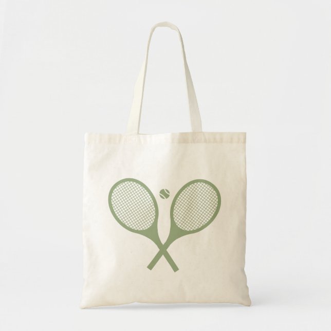 Tote Bag Boule de tennis minimaliste Vert Sage (Devant)