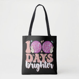 Tote Bag Boule disco 100 jours plus brillante 100e jour d'é
