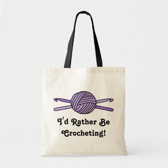 Tote Bag Boule pourpre des crochets de fil et de crochet (Devant)