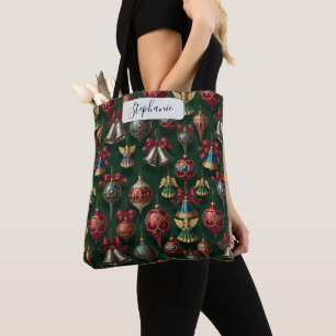 Tote Bag Boule Traditionnelle Élégante Vert Foncé Personnal