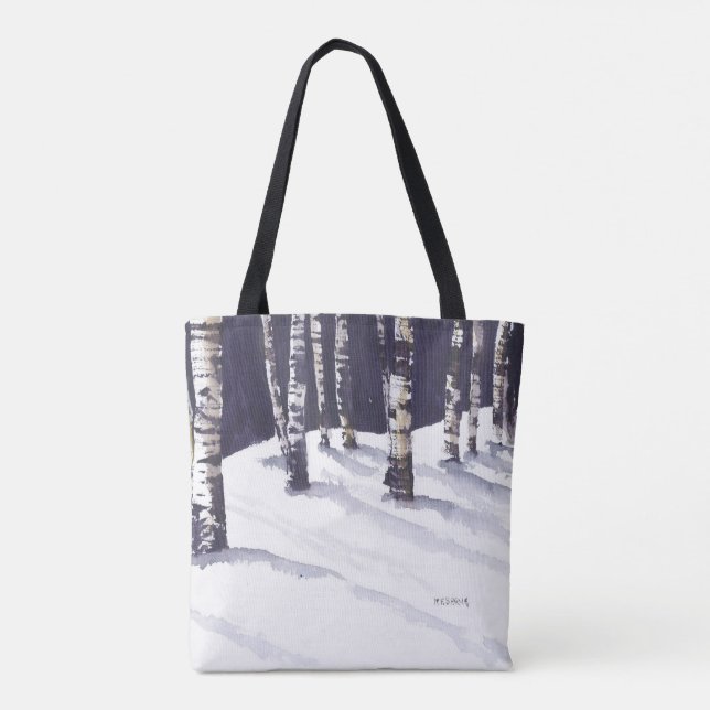 Tote Bag Bouleaux blancs d'hiver (Dos)