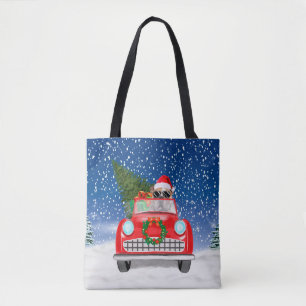 Tote Bag Bouledogue anglais conduisant une voiture dans la