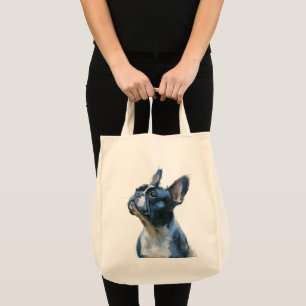 Tote Bag Bouledogue français aquarelle assis