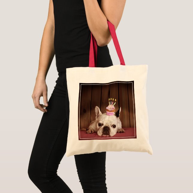 Tote Bag Bouledogue français avec le petit gâteau (Devant (produit))