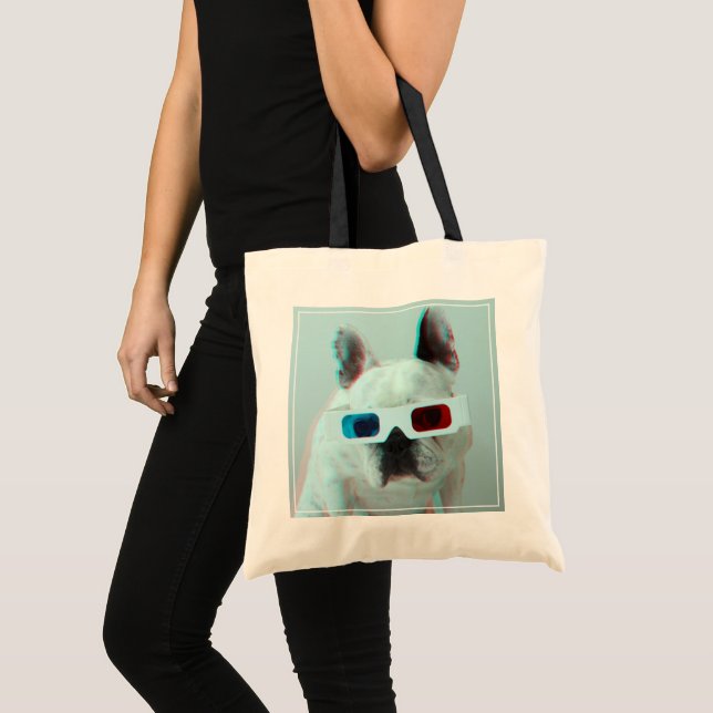 Tote Bag Bouledogue français avec les verres 3D (Devant (produit))