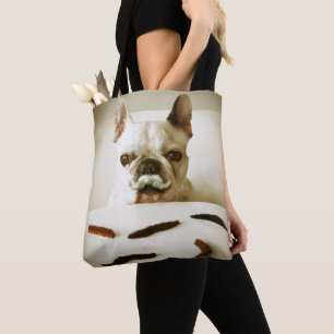 Tote Bag Bouledogue français avec une moustache