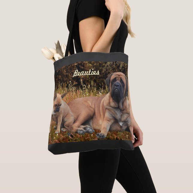 Tote Bag Bouledogue français et Mastiff amis (De près)
