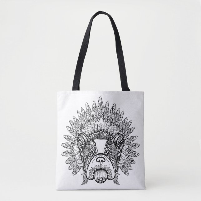 Tote Bag Bouledogue français inspiré dans le capot 2 de (Devant)