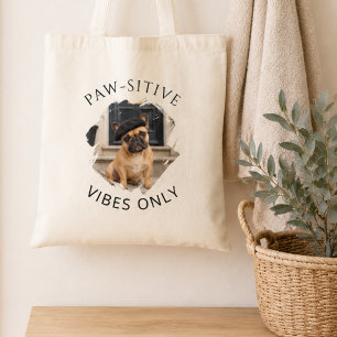 Tote Bag Bouledogue français photo de chien aux vibrations