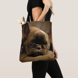 Tote Bag Bouledogue français somnolent