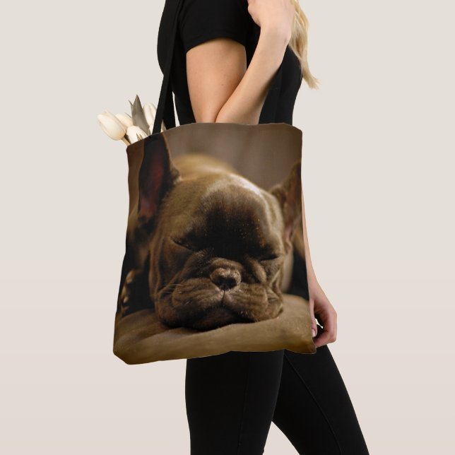 Tote Bag Bouledogue français somnolent (De près)