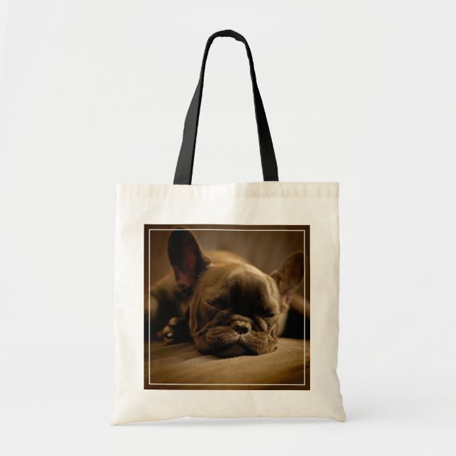 Tote Bag Bouledogue français somnolent (Devant)