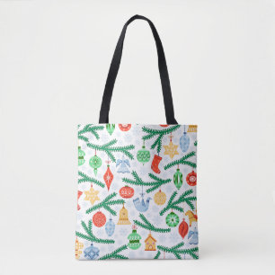 Tote Bag Boules d'arbres de Noël vintage, décorations sans 