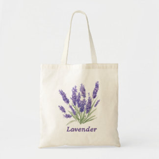 Tote Bag Bouquet aquarelle de lavande vintage -