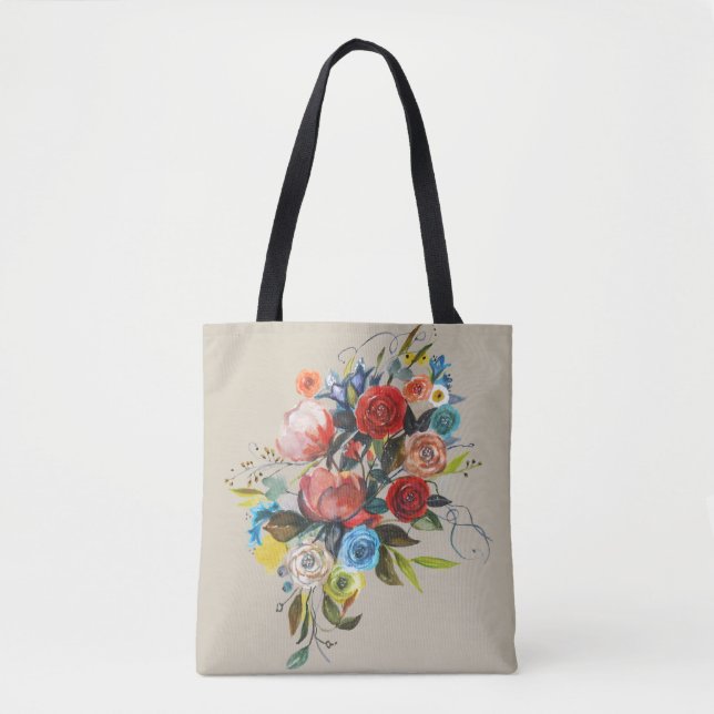 Tote Bag Bouquet d'aquarelle douce (Devant)