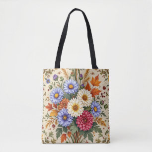 Tote Bag Bouquet d'automne des Asters et des Dahlias