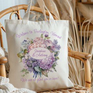 Tote Bag Bouquet de bienvenue de mariage personnalisé lavan