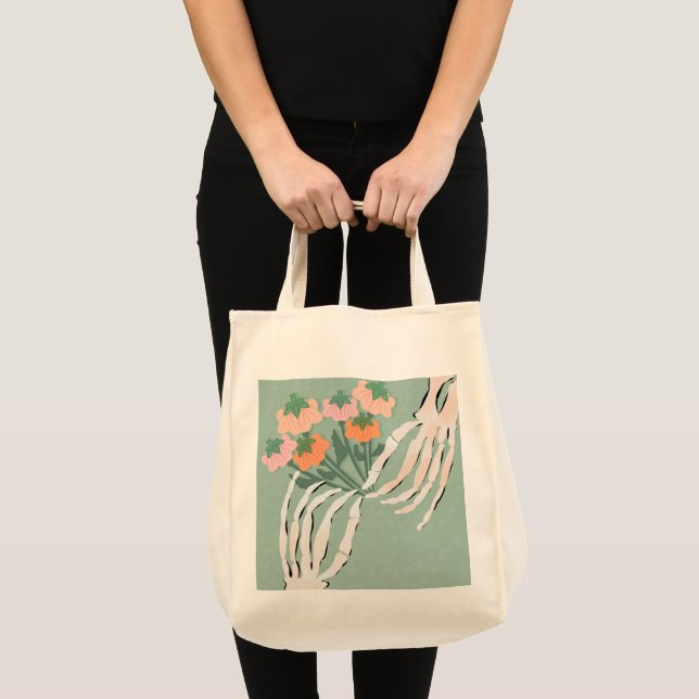 Tote Bag Bouquet de citrouilles squelettes Halloween      (Devant (produit))