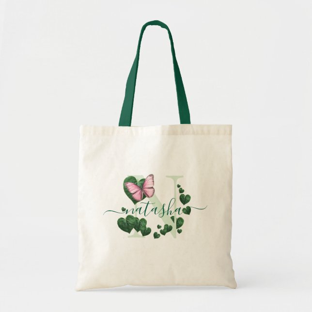 Tote Bag Bouquet de feuilles en forme de cœur (Devant)