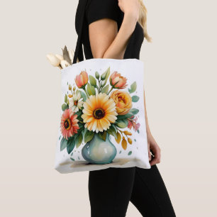 Tote Bag Bouquet de fleurs d'aquarelle