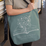 Tote Bag Bouquet de fleurs Whimsical Club de livres personn<br><div class="desc">Bouquet de Fleurs Whimsical Turquoise Green Personnalisé Book Club Sac fourre-tout,  customisez-le avec votre nom de club de livre,  le nom de la librairie ou avec un nom et un cadeau à un amateur de livre.</div>