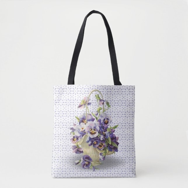 Tote Bag bouquet de panier à sanser sur la dentelle d'oeill (Devant)