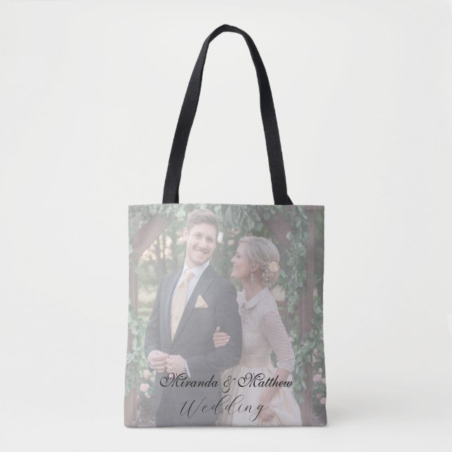 Tote Bag Bouquet de rose jaune-beurre photo Mariage (Devant)
