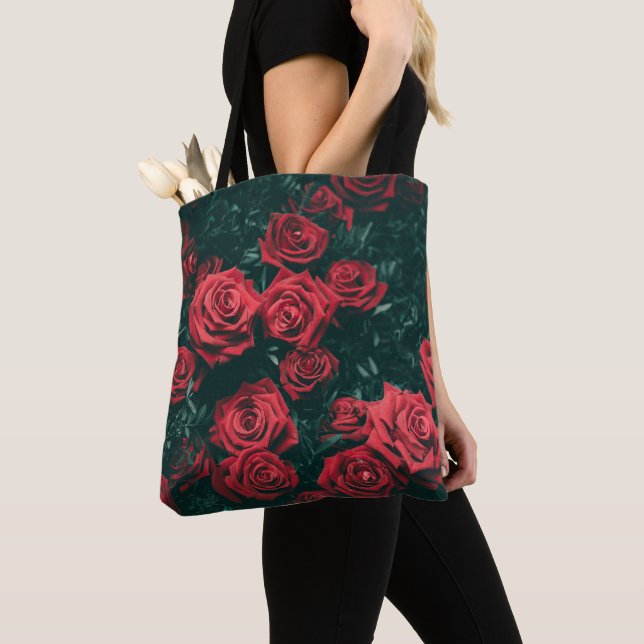 Tote Bag Bouquet de roses rouges (De près)
