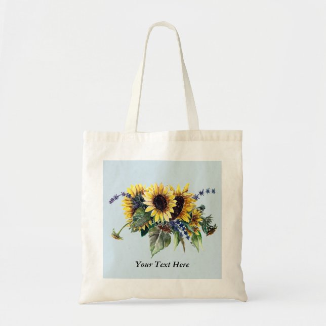 Tote Bag Bouquet de tournesol personnalisé (Devant)