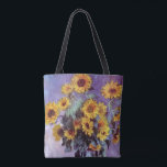 Tote Bag Bouquet de tournesols de Claude Monet, Art Vintage<br><div class="desc">Bouquet of Sunflowers (1881) de Claude Monet est un vintage impressionniste peinture à la morue florale d'art. Fleurs jaunes fleuries du jardin. Un bouquet de tournesol de saison estivale dans un vase. À propos de l'artiste : Claude Monet (1840-1926) est un fondateur du mouvement de peinture impressionniste française, dont la...</div>