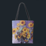 Tote Bag Bouquet de tournesols de Claude Monet, Art Vintage<br><div class="desc">Bouquet of Sunflowers (1881) de Claude Monet est un vintage impressionniste peinture à la morue florale d'art. Fleurs jaunes fleuries du jardin. Un bouquet de tournesol de saison estivale dans un vase. À propos de l'artiste : Claude Monet (1840-1926) est un fondateur du mouvement de peinture impressionniste française, dont la...</div>