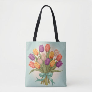 Tote Bag Bouquet de tulipes de printemps